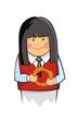 Illustration: girl with doughnut in hand girl with doughnut in hand