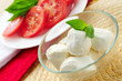 Bocconcini cheese, basil and sliced tomatoes 