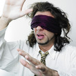 Blindfolded man