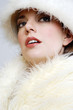 Portrait of a Beautiful Woman in Fur Hat and Fur Coat