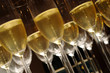 Champagne in stem glasses close up Champagne in stem glasses close up