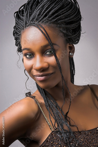 Photo: beautiful african woman with braided hair beautiful african woman with braided hair