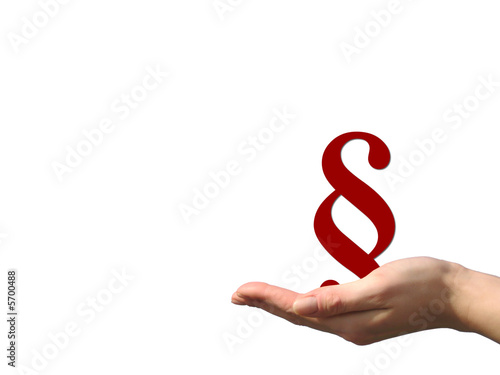 Paragraph / Impressum auf der Hand