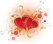 Valentines floral background, vector illustration