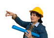 female engineer at work studio isolated