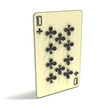 Playing Card: Ten of Clubs, classic variant. 3D render. Playing Card: Ten of Clubs, classic variant. 3D render.