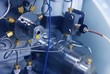 Close-up of an HPLC instrument pump 