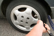 flat punctured tyre