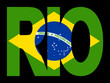 Rio text with Brazilian flag Rio text with Brazilian flag