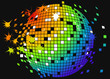 boule disco en éclatement