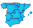 Carte Espagne 3D Bleu Carte Espagne 3D Bleu