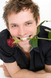 Man holding a rose