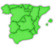Carte Espagne 3D Vert Carte Espagne 3D Vert