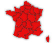 Carte France 3D Rouge Carte France 3D Rouge