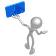 Character Holding Up A Blank Sign