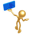 Character Holding Up A Blank Sign