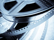 Blue Film reels closeup
