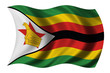 Flag of Zimbabwe waving in the wind