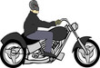 Bike Rider with Skull Helmet