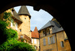 View from the arch in medieval town of Sarlat, France View from the arch in medieval town of Sarlat, France