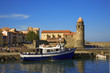roussillon, côte vermeille, collioure, église et port