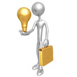 Businessman Holding A Golden Idea