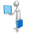 Businessman Holding Binary Data