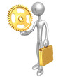Businessman Holding A Gear