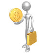 Businessman Holding Dollar Coin