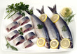 sliced herring on the dish