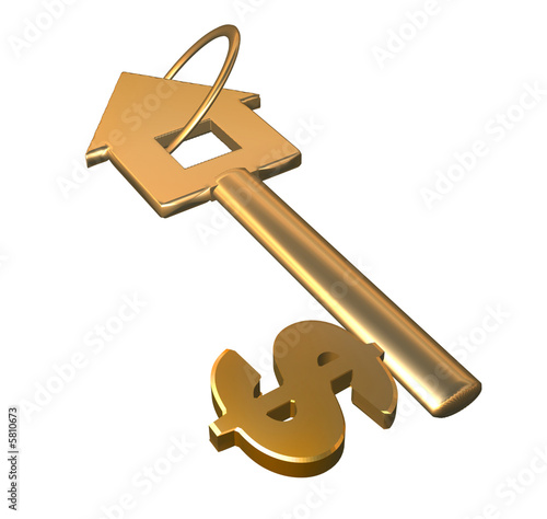 Illustration: Key symbolising credits for real estate purchase Key symbolising credits for real estate purchase