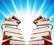 colored books on abstract background colored books on abstract background