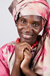 African American girl portrait, in traditional african clothing