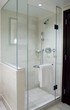 Shower with glass doors