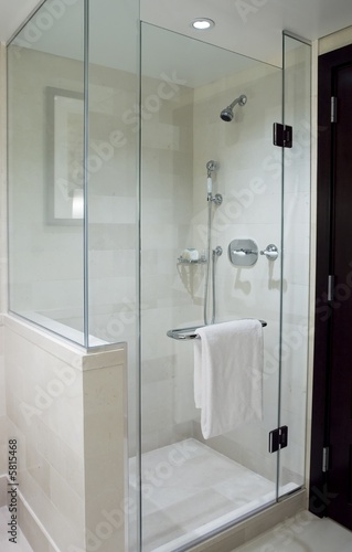 Photo: Shower with glass doors Shower with glass doors