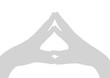 The hands of the person connected in fine gesture. The hands of the person connected in fine gesture.