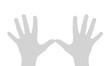 Hands of the person, gesture of pleasure, triumph, delight. Hands of the person, gesture of pleasure, triumph, delight.