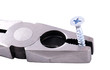 Pliers handling a screw on white background