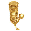 Gold Yen Coins Tower