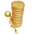 Gold Yen Coins Tower