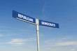 Republicans vs Democrats signpost