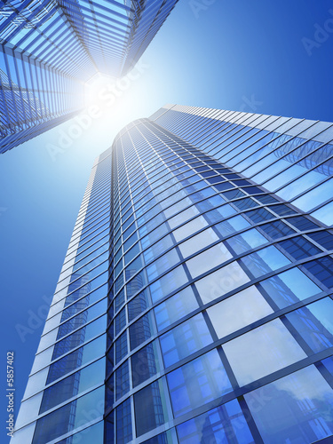 Illustration: Office building on a background of the blue sky Office building on a background of the blue sky