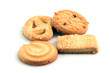 four different biscuits isolated on white background