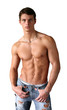 Sexy muscular man isolated on white Sexy muscular man isolated on white