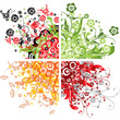 Floral backgrounds, vector illustration 