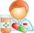 Illustration: Illustration of a pharmacist icon Illustration of a pharmacist icon