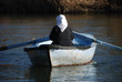 Paddling Turkish woman in Dalyan, Turkey