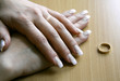 Female hands after a divorce