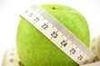 Green apple twisted in the centimeter largly