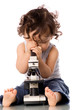 Baby with microscope. Baby with microscope.
